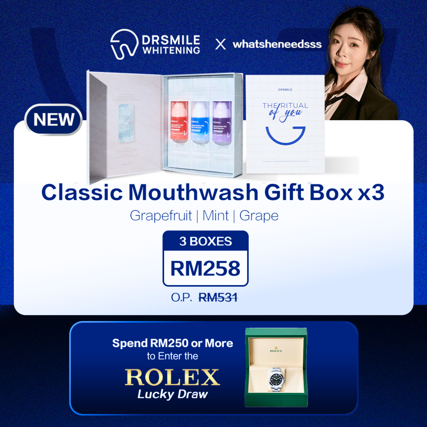 Whatsheneedsss x DRSMILE — Mouthwash Set Box x3